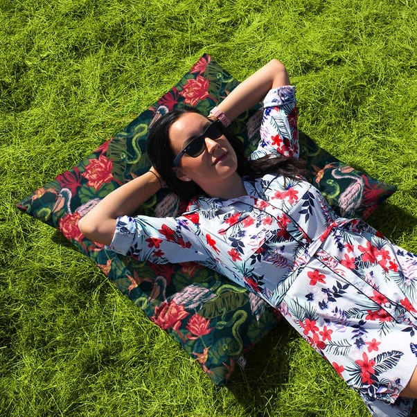 Rucomfy Tropical Pelican Printed Square Indoor Outdoor Floor Cushion 3 Rucomfy Tropical Pelican Printed Square Indoor Outdoor Floor Cushion