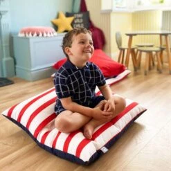 Rucomfy Nautical Stripe Indoor Outdoor Floor Cushion 16 Rucomfy Nautical Stripe Indoor Outdoor Floor Cushion -Home Luxe Studio 30938247 alt02