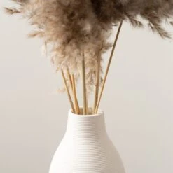 Pampas Grass In Ribbed Ceramic Vase 6 Pampas Grass In Ribbed Ceramic Vase -Home Luxe Studio 30938870 alt01