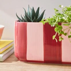 Elements Striped Ceramic Windowsill Plant Pot 15 Elements Striped Ceramic Windowsill Plant Pot -Home Luxe Studio 30943036 alt01