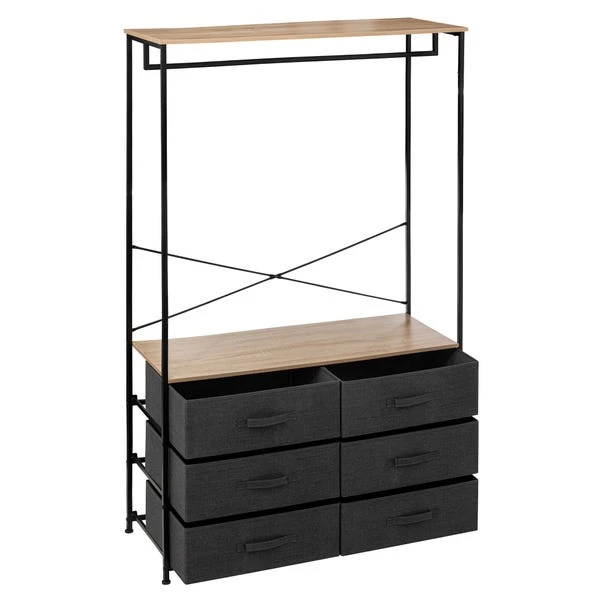 Tissa Hanging Rail With 6 Grey Drawers 3 Tissa Hanging Rail With 6 Grey Drawers