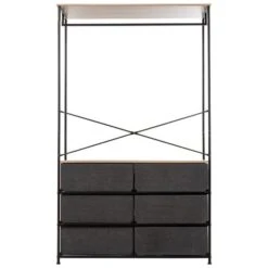 Tissa Hanging Rail With 6 Grey Drawers 10 Tissa Hanging Rail With 6 Grey Drawers -Home Luxe Studio 30944925 alt01