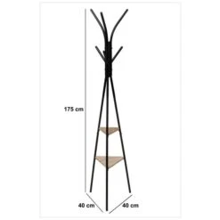 Jano 6 Hook Coat Stand With Shelves 8 Jano 6 Hook Coat Stand With Shelves -Home Luxe Studio 30944973 alt02