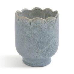 Scalloped Ceramic Plant Pot -Home Luxe Studio 30945014 alt02