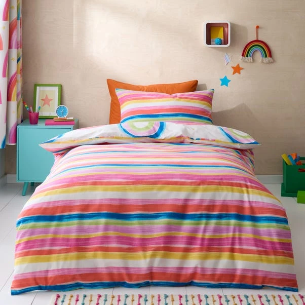 Watercolour Rainbow 100% Cotton Reversible Duvet Cover And Pillowcase Set 17 Watercolour Rainbow 100% Cotton Reversible Duvet Cover And Pillowcase Set - Image 15