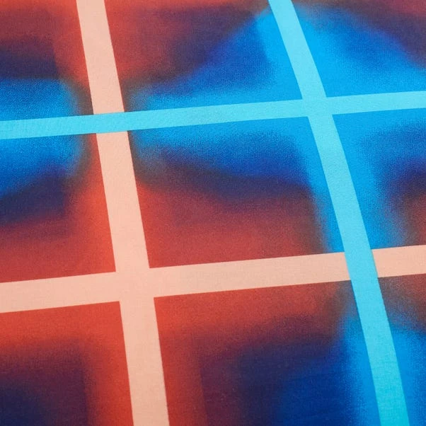 Red & Blue Neon Checks Reversible Duvet Cover And Pillowcase Set 7 Red & Blue Neon Checks Reversible Duvet Cover And Pillowcase Set - Image 5