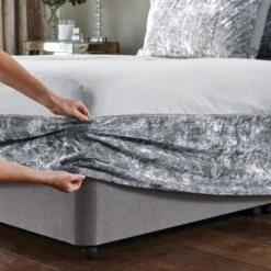 Catherine Lansfield Crushed Velvet Divan Base Bed Wrap 37 Catherine Lansfield Crushed Velvet Divan Base Bed Wrap -Home Luxe Studio 30956817 alt03