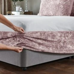 Catherine Lansfield Crushed Velvet Divan Base Bed Wrap 25 Catherine Lansfield Crushed Velvet Divan Base Bed Wrap -Home Luxe Studio 30956824 alt03