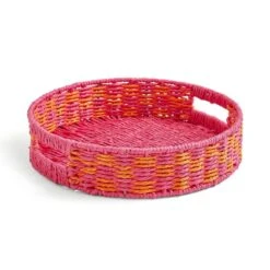 Sunbeam Orange & Pink Patterned Woven Tray -Home Luxe Studio 30957134 alt02