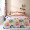 Watercolour Rainbow 100% Cotton Reversible Duvet Cover And Pillowcase Set 1 Watercolour Rainbow 100% Cotton Reversible Duvet Cover And Pillowcase Set -Home Luxe Studio 30957209