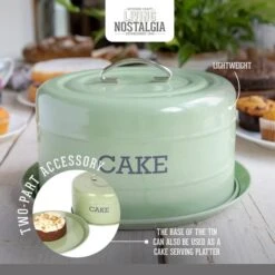 Kitchen Craft KitchenCraft Vintage-Style Round Airtight Cake Storage Tin 12 Kitchen Craft KitchenCraft Vintage-Style Round Airtight Cake Storage Tin -Home Luxe Studio 30957837 alt05
