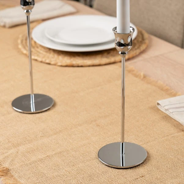 Set Of 2 Silver Candlestick Holders 4 Set Of 2 Silver Candlestick Holders - Image 2