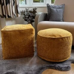 Daro Waffle Round Pouffe 40 Daro Waffle Round Pouffe -Home Luxe Studio 30958351 alt03