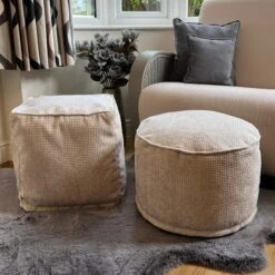 Daro Waffle Round Pouffe 35 Daro Waffle Round Pouffe -Home Luxe Studio 30958352 alt03