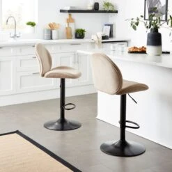 Jayde Adjustable Bar Stool, Velvet 28 Jayde Adjustable Bar Stool, Velvet -Home Luxe Studio 30958647 alt01
