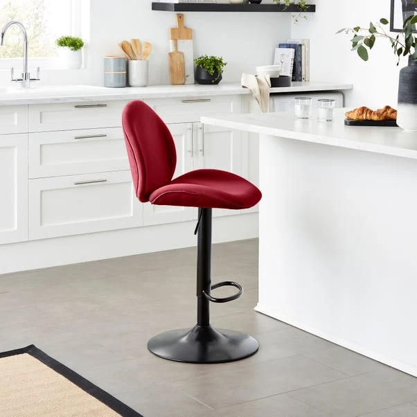 Jayde Adjustable Bar Stool, Velvet 3 Jayde Adjustable Bar Stool, Velvet