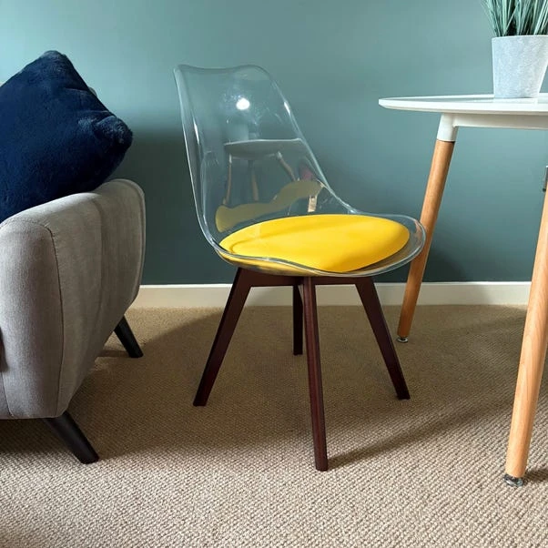 Fusion Living Soho Clear Plastic Dining Chair With Squared Legs 18 Fusion Living Soho Clear Plastic Dining Chair With Squared Legs - Image 16