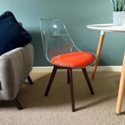 Fusion Living Soho Clear Plastic Dining Chair With Squared Legs 30 Fusion Living Soho Clear Plastic Dining Chair With Squared Legs -Home Luxe Studio 30960381