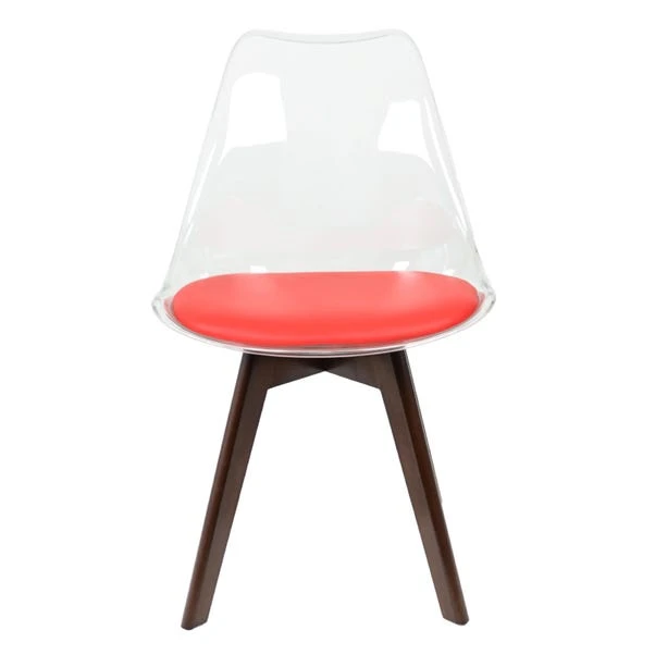 Fusion Living Soho Clear Plastic Dining Chair With Squared Legs 5 Fusion Living Soho Clear Plastic Dining Chair With Squared Legs - Image 3
