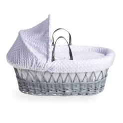 Clair De Lune Dimple Wicker Moses Basket With Deluxe Grey Rocking Stand 16 Clair De Lune Dimple Wicker Moses Basket With Deluxe Grey Rocking Stand -Home Luxe Studio 30961422 alt02