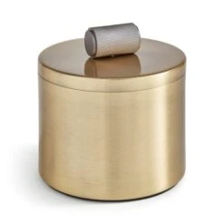 Industrial Brushed Gold Metal Trinket Jar 7 Industrial Brushed Gold Metal Trinket Jar -Home Luxe Studio 30962838 alt02