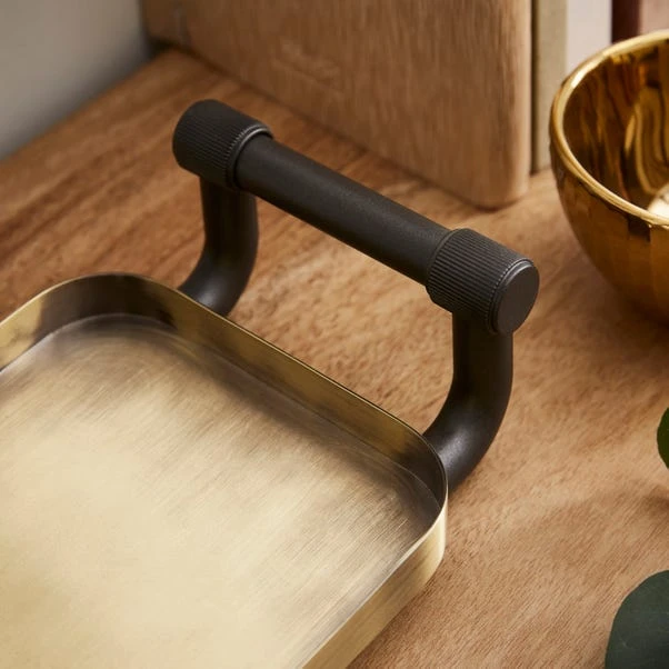 Industrial Brushed Gold Decorative Tray 4 Industrial Brushed Gold Decorative Tray - Image 2