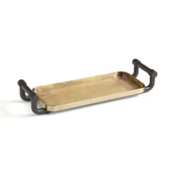 Industrial Brushed Gold Decorative Tray 7 Industrial Brushed Gold Decorative Tray -Home Luxe Studio 30962871 alt02