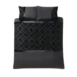 Catherine Lansfield Lattice Cut Velvet Duvet Cover And Pillowcase Set 25 Catherine Lansfield Lattice Cut Velvet Duvet Cover And Pillowcase Set -Home Luxe Studio 30962903 alt05