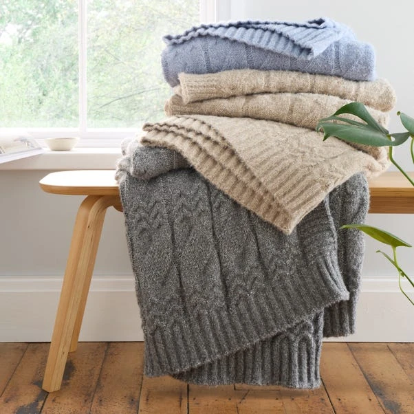 Bianca Cosy Soft Cable Knit Throw 130cm X 170cm 17 Bianca Cosy Soft Cable Knit Throw 130cm X 170cm - Image 15