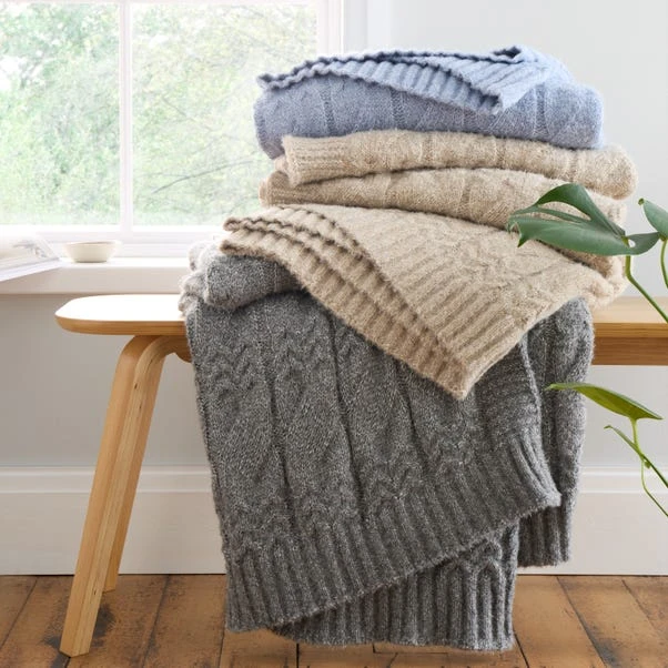 Bianca Cosy Soft Cable Knit Throw 130cm X 170cm 7 Bianca Cosy Soft Cable Knit Throw 130cm X 170cm - Image 5
