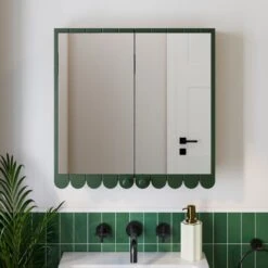 Scallop Mirror Wall Cabinet 36 Scallop Mirror Wall Cabinet -Home Luxe Studio 30963058