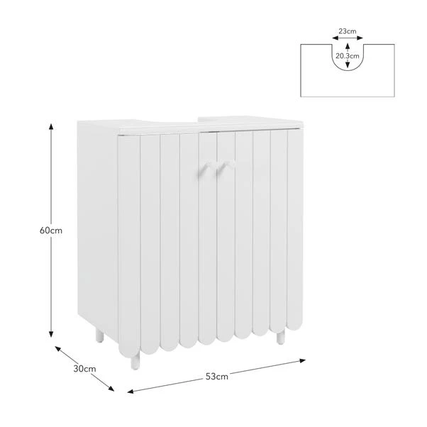 Scallop Under Sink Unit 16 Scallop Under Sink Unit - Image 14