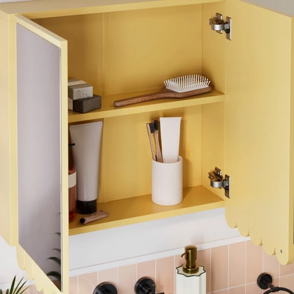 Scallop Mirror Wall Cabinet 5 Scallop Mirror Wall Cabinet - Image 3