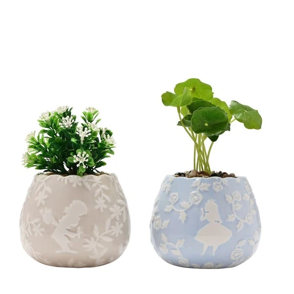 Set Of 2 Artificial Plants In Disney Alice In Wonderland Plant Pots 4 Set Of 2 Artificial Plants In Disney Alice In Wonderland Plant Pots - Image 2