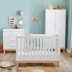 Babymore Mona Mini 3 Piece Nursery Room Set, White -Home Luxe Studio 30964224 alt03