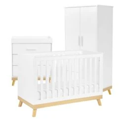 Babymore Mona Mini 3 Piece Nursery Room Set, White -Home Luxe Studio 30964224 alt05