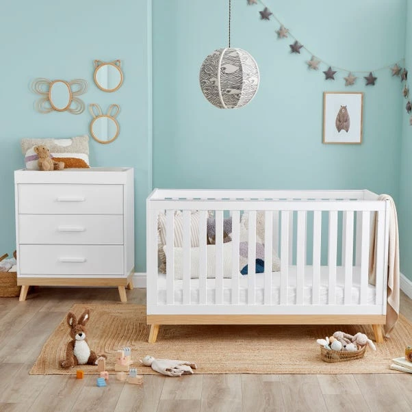 Babymore Mona 2 Piece Nursery Room Set, White 3 Babymore Mona 2 Piece Nursery Room Set, White