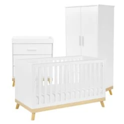 Babymore Mona 3 Piece Nursery Room Set, White -Home Luxe Studio 30964237 alt05