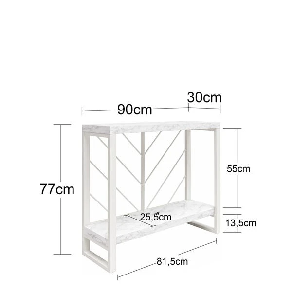 Brielle Console Table, Faux Marble 9 Brielle Console Table, Faux Marble - Image 7