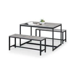 Return - Staten 2 Seater Dining Bench, Grey, 121cm 9 Return - Staten 2 Seater Dining Bench, Grey, 121cm -Home Luxe Studio 30968698 alt03