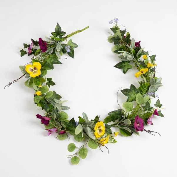 Artificial Spring Floral Pansy Garland 5 Artificial Spring Floral Pansy Garland - Image 3