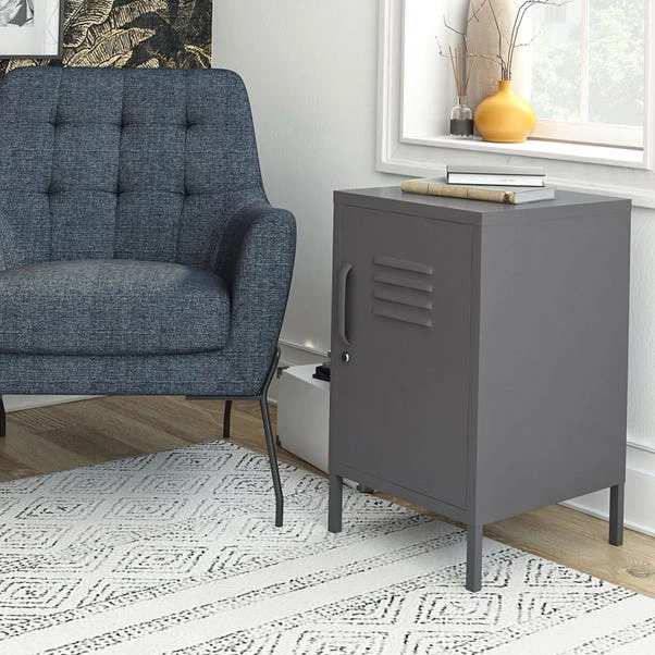 Return - Bradford Metal Locker End Table, Grey 4 Return - Bradford Metal Locker End Table, Grey - Image 2