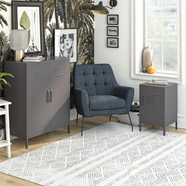 Return - Bradford Metal Locker End Table, Grey 5 Return - Bradford Metal Locker End Table, Grey - Image 3