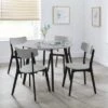 Return - Casa 4 Seater Round Dining Table, Grey And Black 2 Return - Casa 4 Seater Round Dining Table, Grey And Black -Home Luxe Studio 30977139