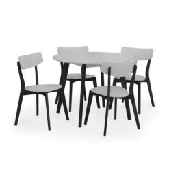 Return - Casa 4 Seater Round Dining Table, Grey And Black 9 Return - Casa 4 Seater Round Dining Table, Grey And Black -Home Luxe Studio 30977139 alt03