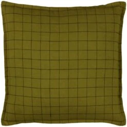 Yard Linen Grid Check Square Cushion Cover 23 Yard Linen Grid Check Square Cushion Cover -Home Luxe Studio 30978823 alt01