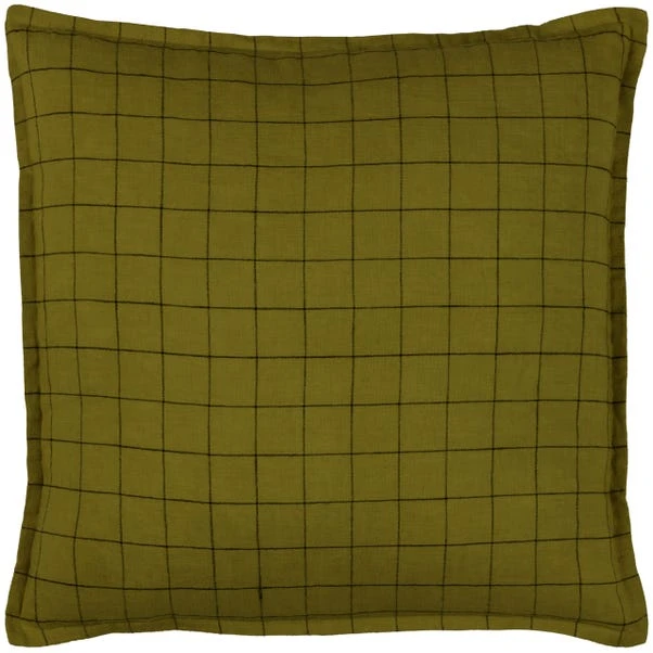 Yard Linen Grid Check Square Cushion Cover 9 Yard Linen Grid Check Square Cushion Cover - Image 7