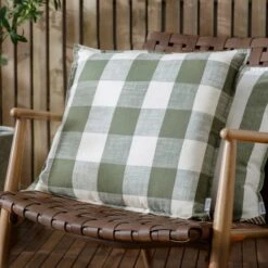 Yard Chesil Check Outdoor Cotton Square Cushion Cover 32 Yard Chesil Check Outdoor Cotton Square Cushion Cover -Home Luxe Studio 30978997