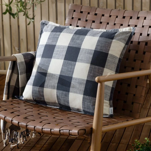 Yard Chesil Check Outdoor Cotton Square Cushion Cover 4 Yard Chesil Check Outdoor Cotton Square Cushion Cover - Image 2