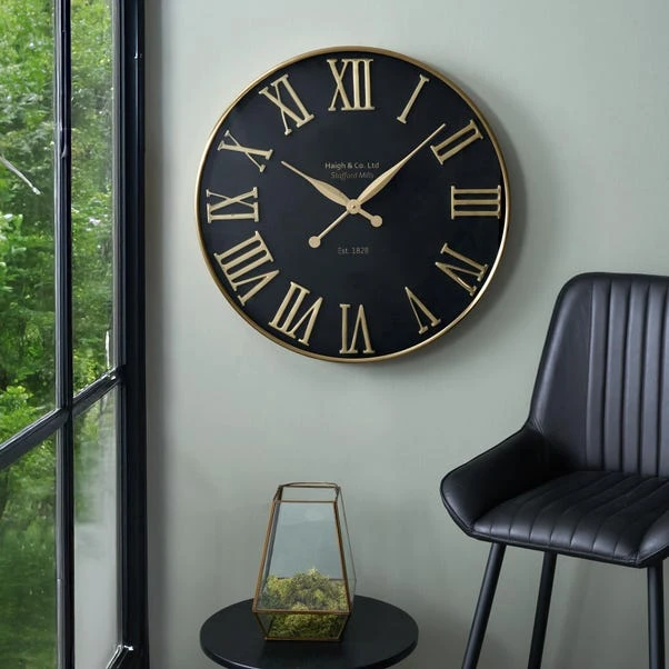 Antique Gold & Black Wall Clock 3 Antique Gold & Black Wall Clock